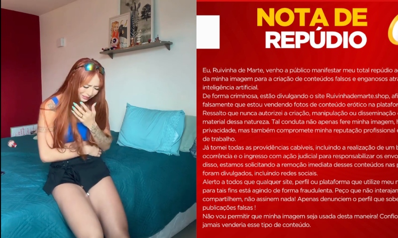 Ruivinha de Marte denuncia uso indevido de sua imagem por I.A. em conteúdo adulto
