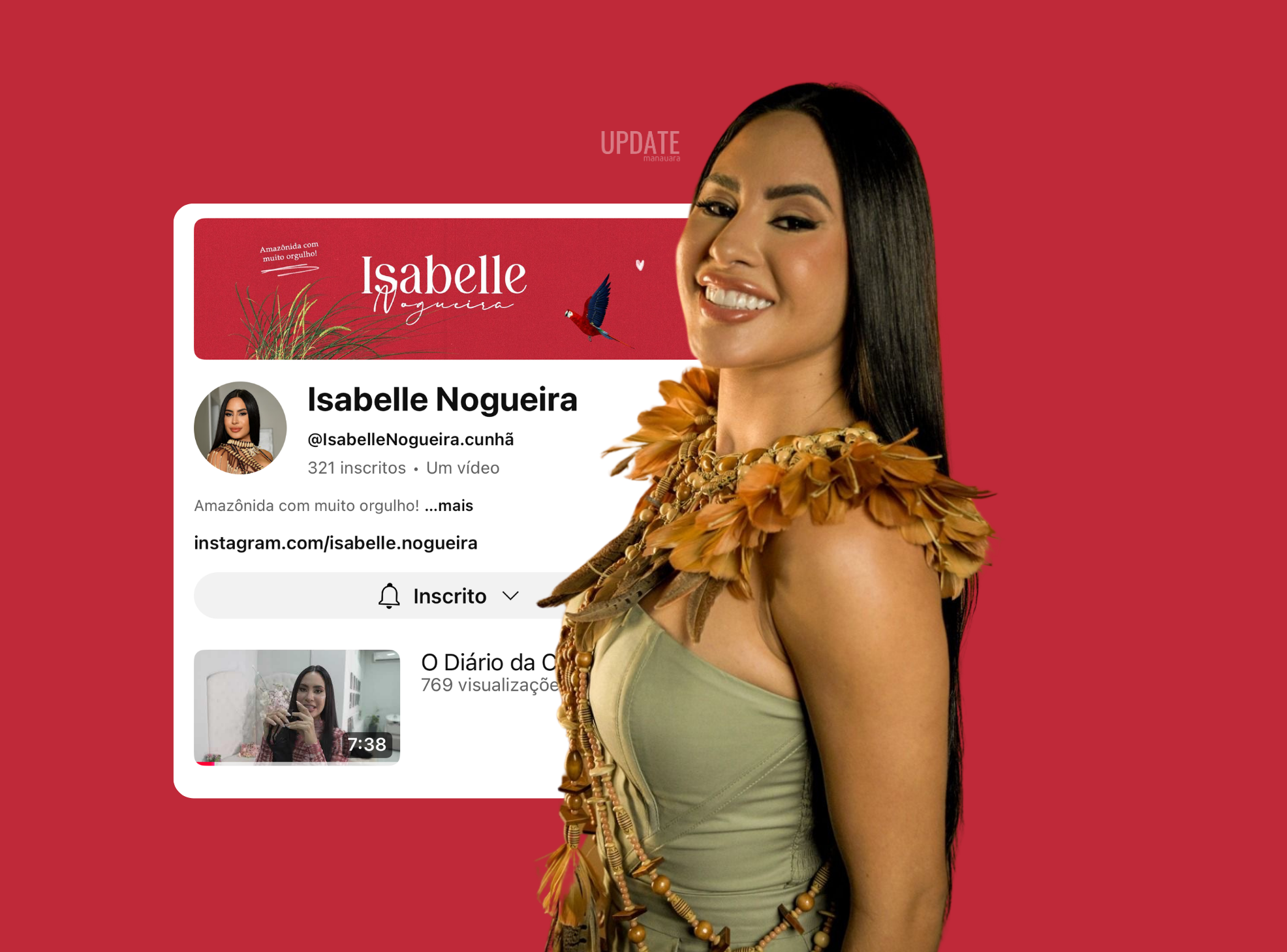 “O Diário da Cunhã”: Isabelle lança canal no YouTube mostrando sua preparação para Parintins