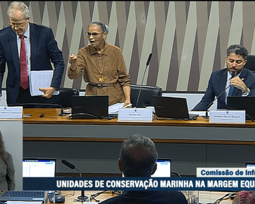 Marina abandona sessão no Senado após discussão com senador do Amazonas